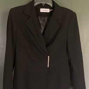 Women’s Calvin Klein Black Blazer with Gold Clasp Sz 8
